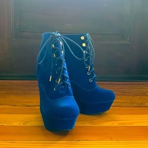 Blue Velvet Platforms